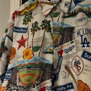 Dodgers Reyn Spooner All Star Game Hawaiian Shirt Button Up Size XL
